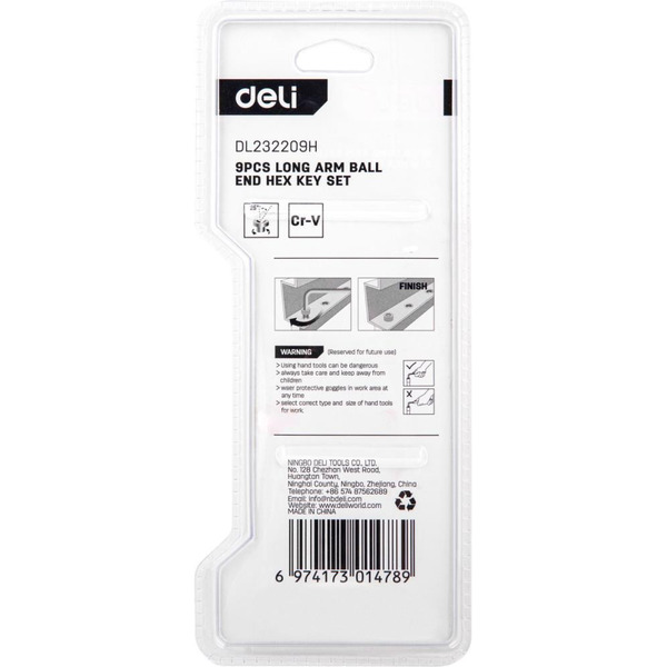 Набор ключей шестигранных Deli EDL232209H