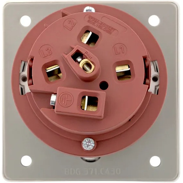 Розетка стационарная внутренняя угловая EKF 4342 3Р+РЕ 63А 380В IP67 PROxima