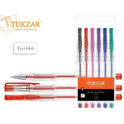Набор гелевых ручек, 6 цветов, суперметаллик с блестками, (Tukzar) арт. TZ 144- 6