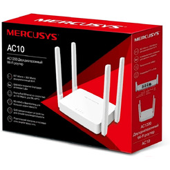 Роутер беспроводной Mercusys AC10 AC1200 10/100BASE-TX (белый)