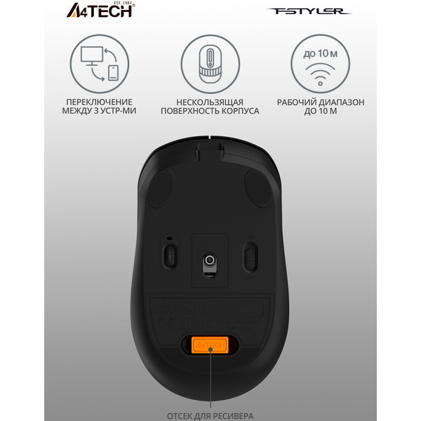 Мышь A4Tech Fstyler FB10C (синий)