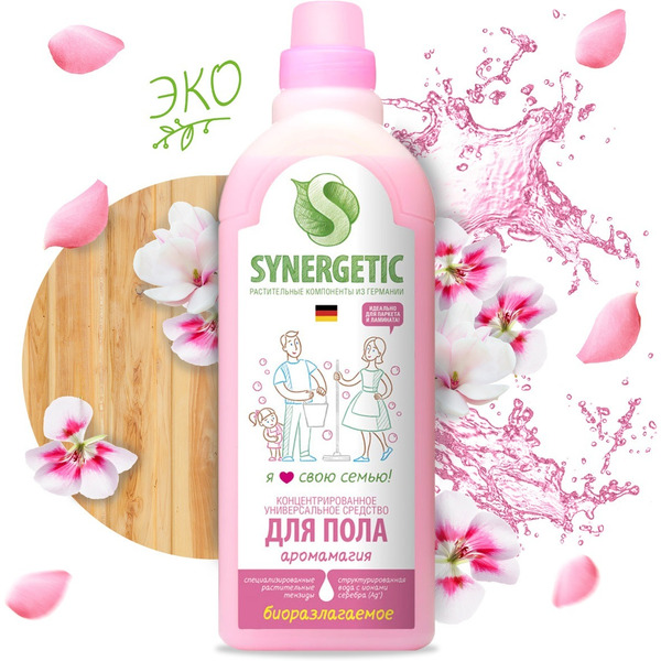Средство для пола SYNERGETIC "Аромамагия" антибактериальное, 750мл (101756)