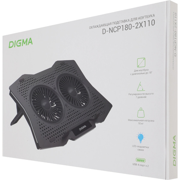 Подставка для ноутбука Digma D-NCP180-2x110