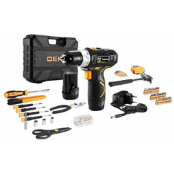Дрель-шуруповерт Deko GCD12DU3 SET 104 (063-4133) с 2-мя АКБ, кейс, набор оснастки
