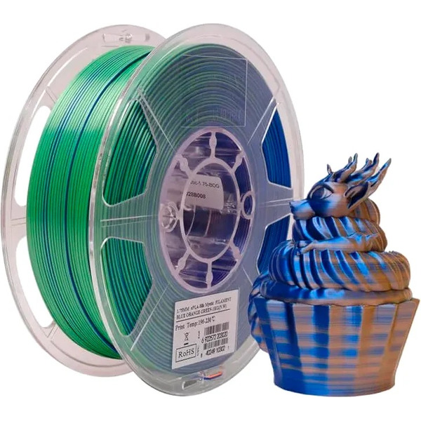 Пластиковая нить ESUN ePLA-Silk Mystic filament 1.75mm 1кг (синий, оранжевый, зеленый)