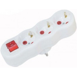 Разветвитель Alfa 40100007 (3 гнезда с заземлением)