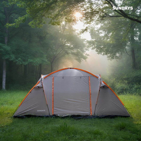 Палатка Sundays ZC-TT020-4P (2+2) (темно-серый/желтый)