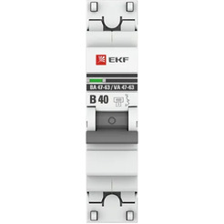 Выключатель автоматический EKF PROxima ВА 47-63 1P 40А (В) 4,5kA