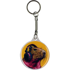 Брелок сувенирный "Дай пять Добру" Капибара с наушниками