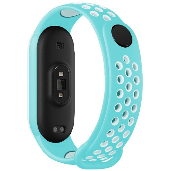 Ремешок Bingo Sport для Xiaomi Mi Band 5/6 Мята с белым