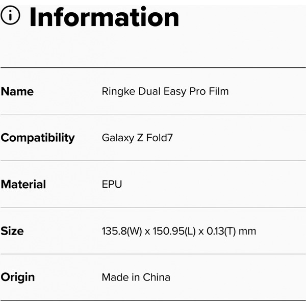 Защитная пленка RINGKE DUAL EASY PRO 2шт для Galaxy Z Fold 7