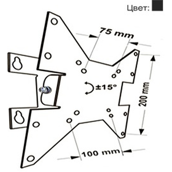 Кронштейн бытовой ELECTRICLIGHT КБ-01-62 черный