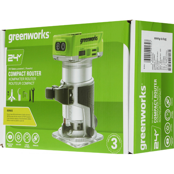 Кромочно-петельный фрезер Greenworks G24RO 3502507 (без АКБ и ЗУ)