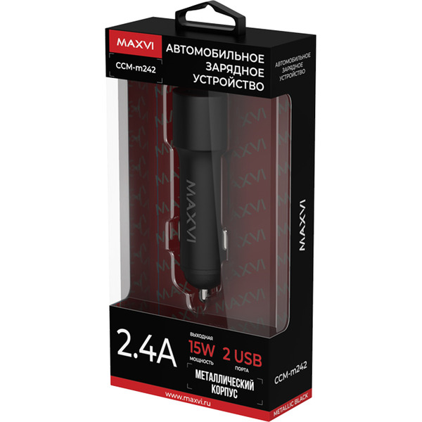 Автомобильное зарядное Maxvi CCM-M242 (черный)