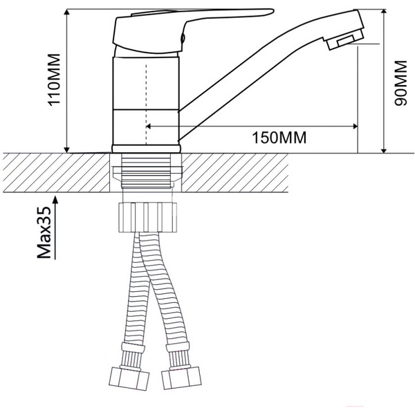Смеситель для умывальника ECONOCE EC0248