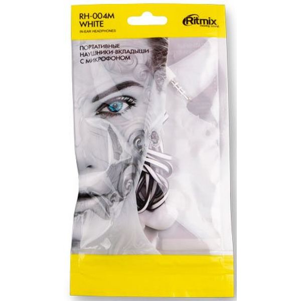 Наушники Ritmix RH-004M (белый)