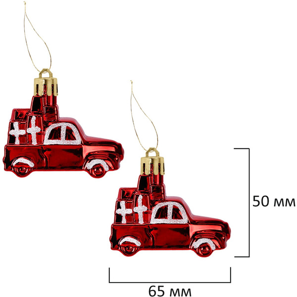 Шары елочные ЗОЛОТАЯ СКАЗКА Red and White Shine 592589 (красный/белый)