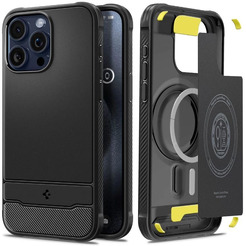 Чехол для телефона Spigen Rugged Armor (MagFit) для iPhone 15 Pro ACS06703 (черный)