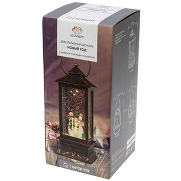 Декоративный фонарь с эффектом снегопада и подсветкой NEON-NIGHT Новый год 501-161