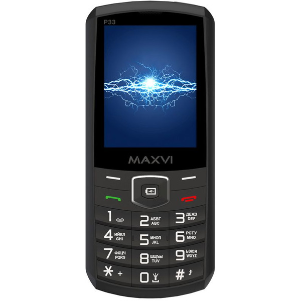 Мобильный телефон Maxvi P33 + ЗУ WC-112 (черный)