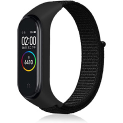 Ремешок Bingo Nylon для Xiaomi Mi Band 3/4/5/6 (черный)