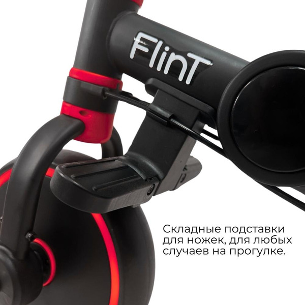 Беговел-велосипед Bubago Flint BG-FPY-109-9 с ручкой (черный/красный)