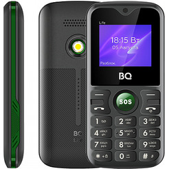 Кнопочный телефон BQ-Mobile BQ-1853 Life (черный/зеленый)