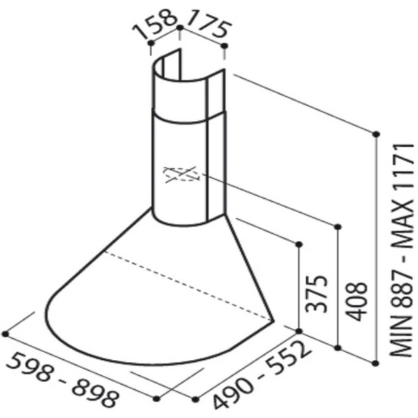 Вытяжка ELICA TONDA WH F/60