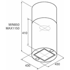 Кухонная вытяжка Jetair PIPE ISLAND BL/A/43