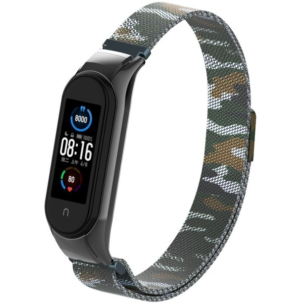 Ремешок Bingo Magnetic для Xiaomi Mi Band 5 Хаки зеленый