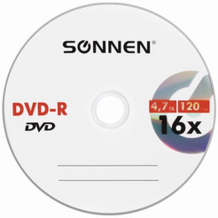 DVD-R SONNEN 4,7Гб 16x, набор 50 шт. 512574