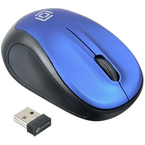Мышь Oklick 665MW (черный/синий)
