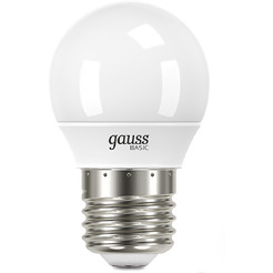 Светодиодная лампочка Gauss Elementary Basic E27 5W 3000K G45 10502152
