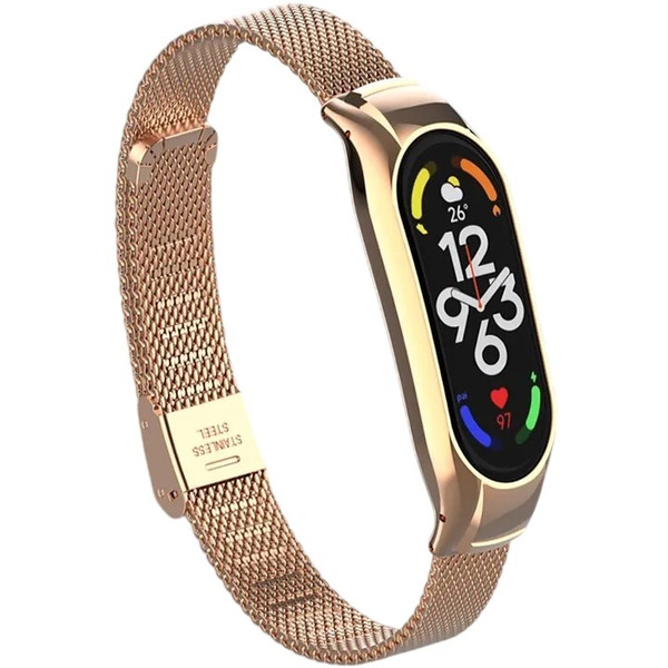 Ремешок Bingo Stainless Grid для XIAOMI Mi Band 7 (розовое золото)