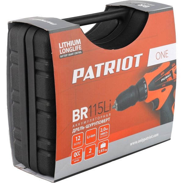 Дрель-шуруповерт Patriot THE ONE BR 115Li 180201115 (с 2-мя АКБ, кейс)