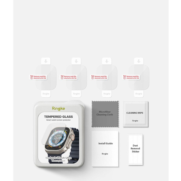 Защитное стекло RINGKE ID FC GLASS для APPLE WATCH ULTRA 1 / 2 (49 MM) CLEAR (4шт)