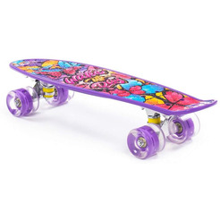 Доска роликовая Полесье 89625 (56 см) фиолетовая с наклейкой и фиолетовыми колёсами