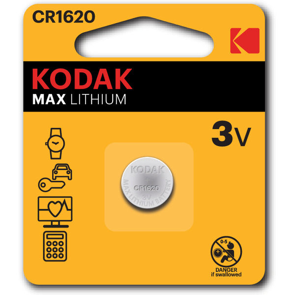 Батарейка литиевая Kodak CR1620-1BL 30414327-RU1