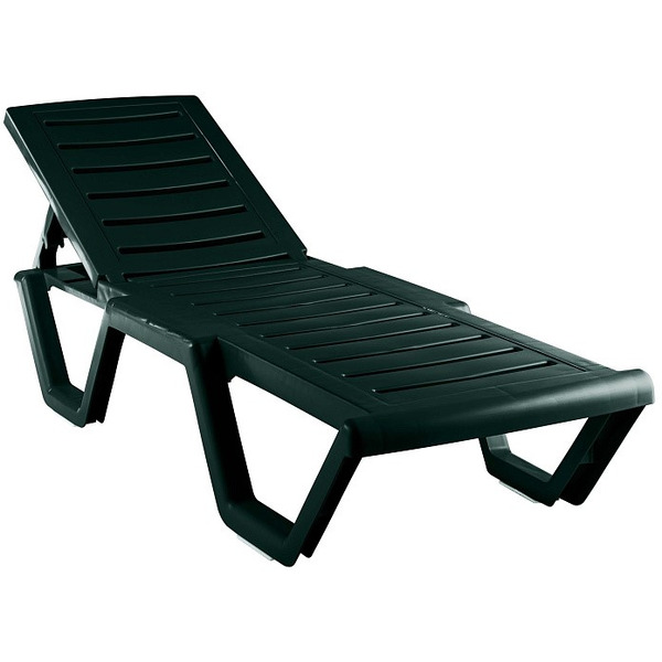 Шезлонг Ellastik Plast Атлант 184x62x33 (темно-зеленый)