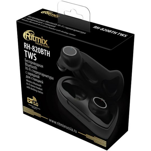 Беспроводные гарнитура Ritmix RH-820BTH TWS Black