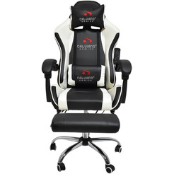Игровое кресло Calviano Avanti Ultimato (черный/белый, с подножкой)