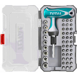 Отвевертка Т образная с набором бит Total TACSD30476 (47 предметов)