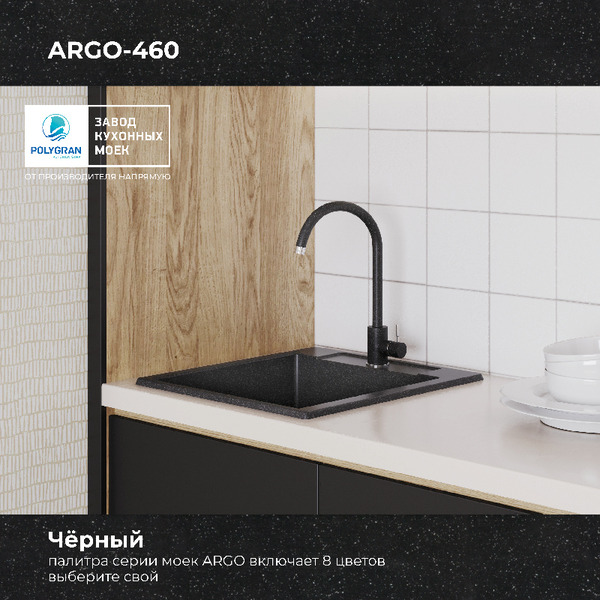 Кухонная мойка Polygran Argo 460 (черный)