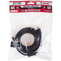 Кабель Rexant HDMI - HDMI 17-6206 (5 м, черный)