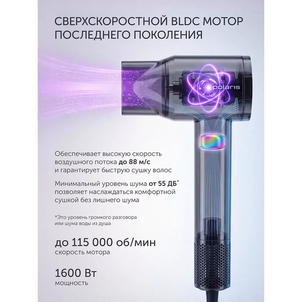 Фен POLARIS PHD 1422 (черный)