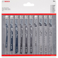 Набор пилок для лобзика по дереву Bosch 2607011169 (10 предметов)