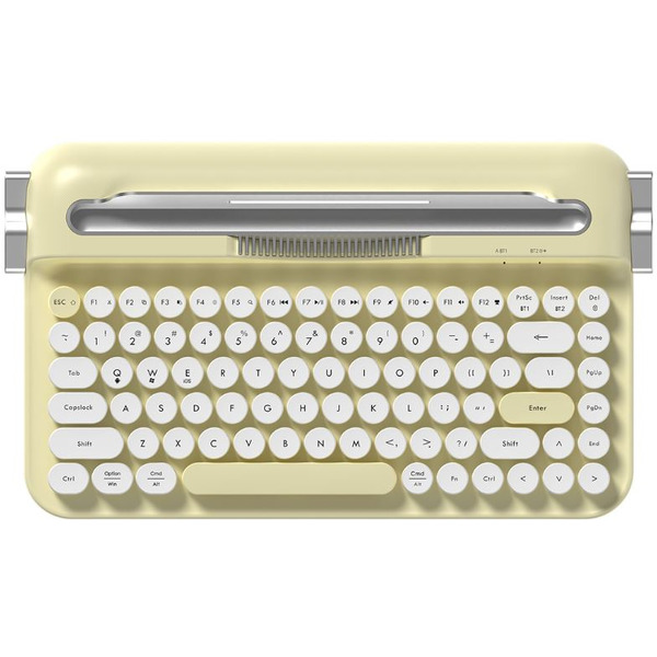 Компьютерная клавиатура AJAZZ AF84 (бело-желтая)