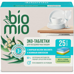 Таблетки для посудомоечной машины BioMio All-in-One с эфирным маслом эвкалипта (25 шт)