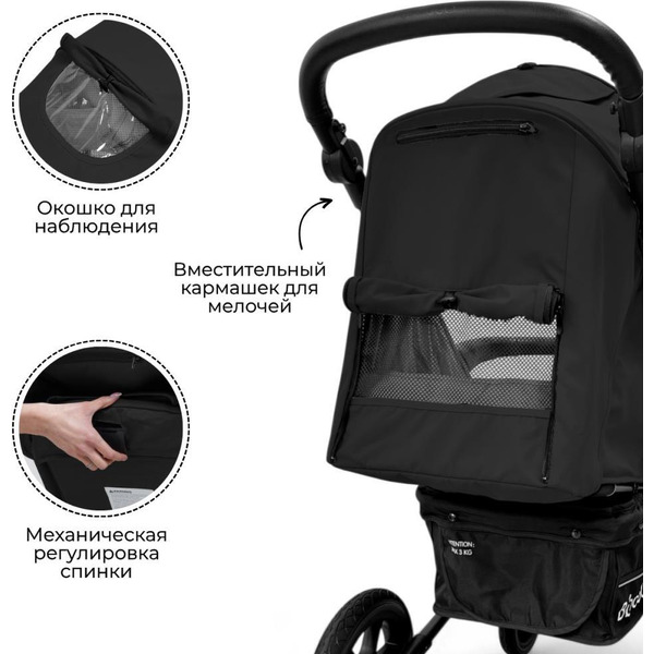Детская прогулочная коляска Bubago Model One BG 173-2 (черный)
