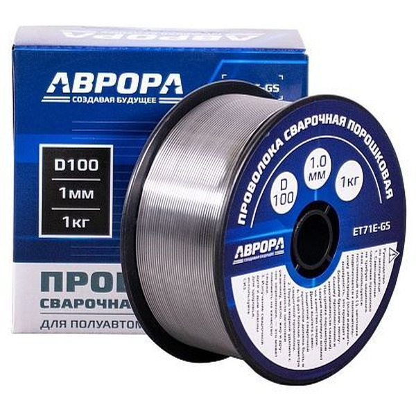 Проволока порошковая AURORA E71T-GS d.1.0 мм 1.0кг D100 NO GAS